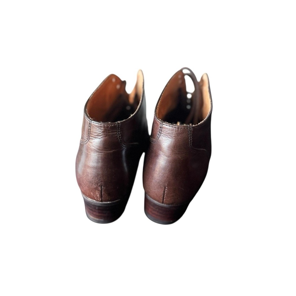 Nine West Brown Boots leather Cap Toe Lace Up Ankle Women's Dress Boot Size 5.5M - Picture 3 of 11